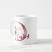 Personalisierter Blumeninitial-Becher – Buchstabe  Kaffeetasse (Vorderseite Links)