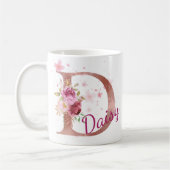 Personalisierter Blumeninitial-Becher – Buchstabe  Kaffeetasse (Links)