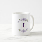 Personalisierter Blumeninitial-Becher | Geschenk f Kaffeetasse (VorderseiteRechts)