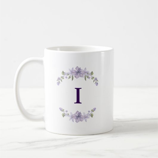 Personalisierter Blumeninitial-Tasse | Geschenk fü Kaffeetasse (Links)