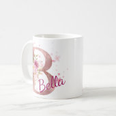 Personalisierter Blumeninitialen-Becher – Buchstab Kaffeetasse (Vorderseite Links)