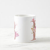 Personalisierter Blumeninitialen-Becher – Buchstab Kaffeetasse (Mittel)