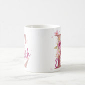 Personalisierter Blumeninitialen-Becher – Buchstab Kaffeetasse (Mittel)