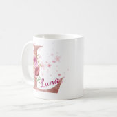 Personalisierter Blumeninitialen-Becher – Buchstab Kaffeetasse (Vorderseite Links)