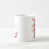 Personalisierter Blumeninitialen-Becher – Buchstab Kaffeetasse (Mittel)