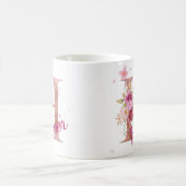 Personalisierter Blumeninitialen-Becher – Buchstab Kaffeetasse (Mittel)