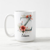 Personalisierter Blumeninitialen-Becher für Mama o Kaffeetasse (Links)