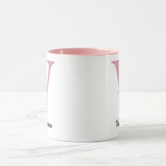 Personalisierter Blumeninitialen-Name Tasse Mutter (Zentrum)