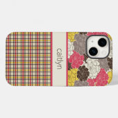 Personalisierter Blumenkoffer und Karierter Fall Case-Mate iPhone Hülle (Rückseite (Horizontal))