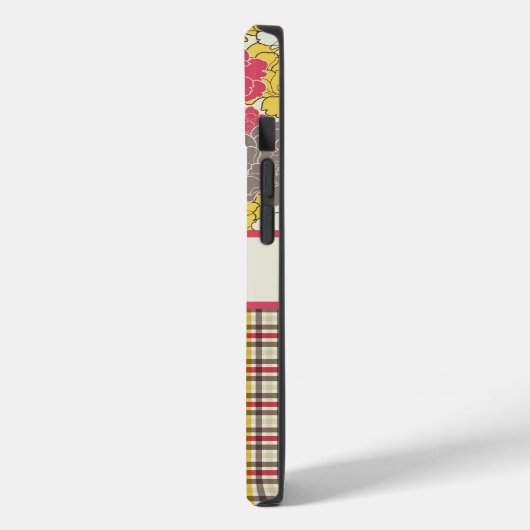 Personalisierter Blumenkoffer und Karierter Fall Case-Mate iPhone Hülle (Rückseite / Links)