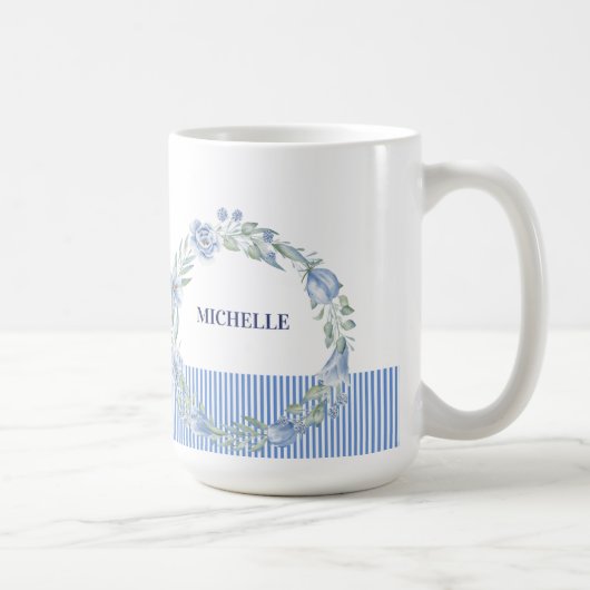 Personalisierter Blumenkranz-Becher Kaffeetasse (Rechts)