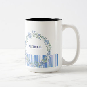 Personalisierter Blumenkranz-Becher Zweifarbige Tasse
