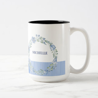 Personalisierter Blumenkranz-Becher Zweifarbige Tasse