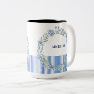 Personalisierter Blumenkranz-Becher  Zweifarbige Tasse