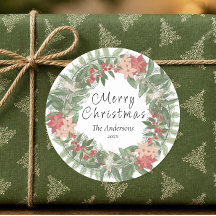 Personalisierter Blumenkranz - Frohe Weihnachten