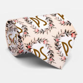 Personalisierter Blumenkranz Monogramm Krawatte (Gerollt)