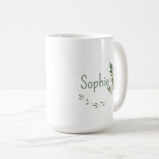 Personalisierter Blumenkranz Tasse (VorderseiteRechts)