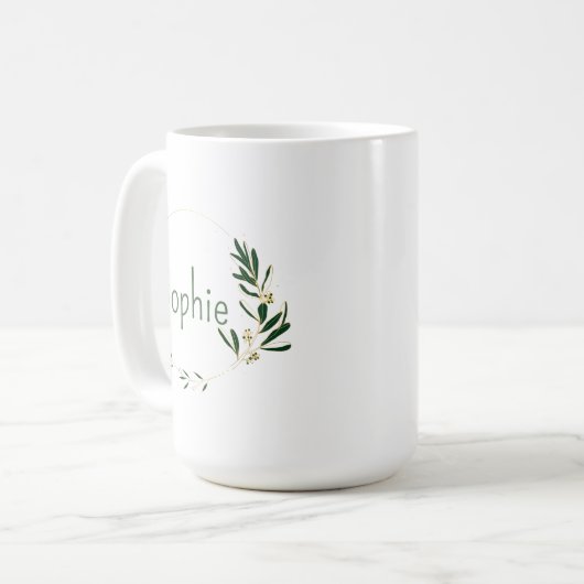 Personalisierter Blumenkranz Tasse (Vorderseite Links)