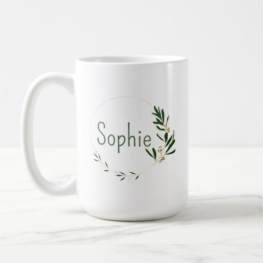 Personalisierter Blumenkranz Tasse (Links)