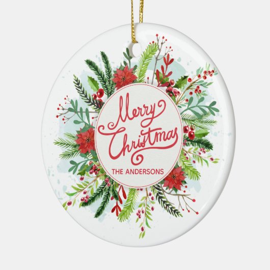 Personalisierter Blumenkranz Weihnachtsschmuck (Links)