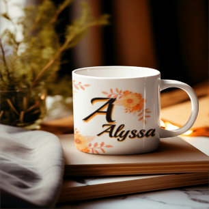 Personalisierter Blumenmonogramm-Becher - Benutzer Tasse