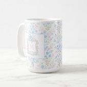 Personalisierter Blumenmonogramm-Becher Kaffeetasse (Vorderseite Links)