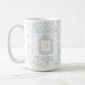 Personalisierter Blumenmonogramm-Becher Kaffeetasse (Links)