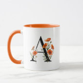 Personalisierter Blumenmonogramm-Becher Tasse (Links)