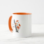 Personalisierter Blumenmonogramm-Becher Tasse (Vorderseite Links)