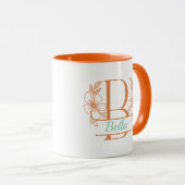 Personalisierter Blumenmonogramm-Buchstabe B Beche Tasse (VorderseiteRechts)