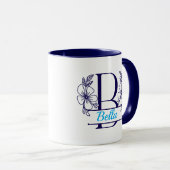 Personalisierter Blumenmonogramm-Buchstabe B Beche Tasse (VorderseiteRechts)