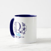 Personalisierter Blumenmonogramm-Buchstabe B Beche Tasse (Vorderseite Links)