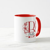 Personalisierter Blumenmonogramm-Buchstabe B Beche Tasse (VorderseiteRechts)