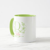 Personalisierter Blumenmonogramm-Buchstabe B Beche Tasse (Vorderseite Links)