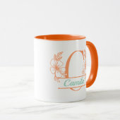 Personalisierter Blumenmonogramm-Buchstabe C Beche Tasse (VorderseiteRechts)