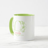 Personalisierter Blumenmonogramm-Buchstabe C Beche Tasse (Vorderseite Links)