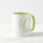 Personalisierter Blumenmonogramm-Buchstabe C Beche Tasse (VorderseiteRechts)