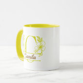 Personalisierter Blumenmonogramm-Buchstabe C Beche Tasse (Vorderseite Links)