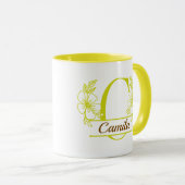 Personalisierter Blumenmonogramm-Buchstabe C Beche Tasse (VorderseiteRechts)