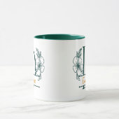 Personalisierter Blumenmonogramm-Buchstabe D Beche Tasse (Zentrum)
