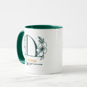Personalisierter Blumenmonogramm-Buchstabe D Beche Tasse (Vorderseite Links)