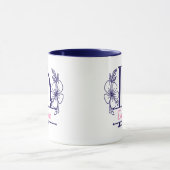 Personalisierter Blumenmonogramm-Buchstabe D Beche Tasse (Zentrum)