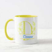 Personalisierter Blumenmonogramm-Buchstabe D Beche Tasse (Links)