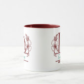 Personalisierter Blumenmonogramm-Buchstabe D Beche Tasse (Zentrum)