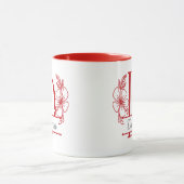 Personalisierter Blumenmonogramm-Buchstabe D Beche Tasse (Zentrum)