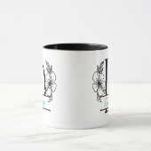Personalisierter Blumenmonogramm-Buchstabe D Beche Tasse (Zentrum)
