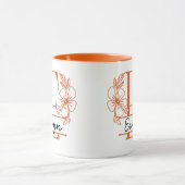 Personalisierter Blumenmonogramm-Buchstabe E Beche Tasse (Zentrum)