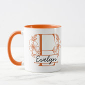 Personalisierter Blumenmonogramm-Buchstabe E Beche Tasse (Links)