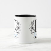 Personalisierter Blumenmonogramm-Buchstabe E Beche Tasse (Zentrum)