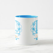 Personalisierter Blumenmonogramm-Buchstabe E Beche Tasse (Zentrum)